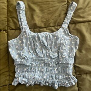 La Hearts Light Blue Floral Top